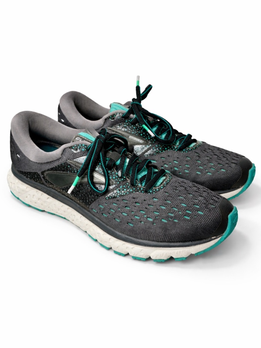 Brooks Running Shoes Women’s Size 7 Gray Teal Athletic Sneakers Comfort Trainer